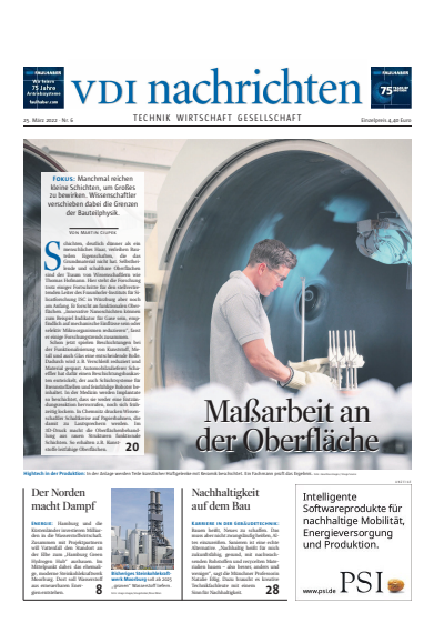 Cover of Volume: VDI nachrichten Volume 76 (2022), Edition 06