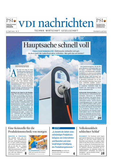 Cover of Volume: VDI nachrichten Volume 76 (2022), Edition 08