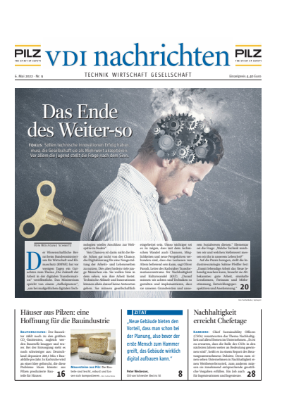 Cover of Volume: VDI nachrichten Volume 76 (2022), Edition 09