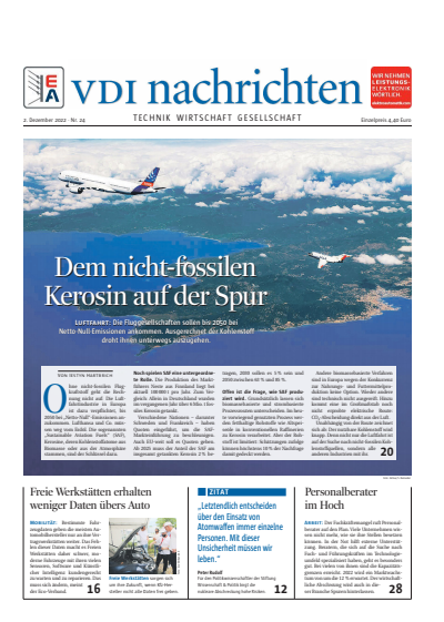 Cover of Volume: VDI nachrichten Volume 76 (2022), Edition 24