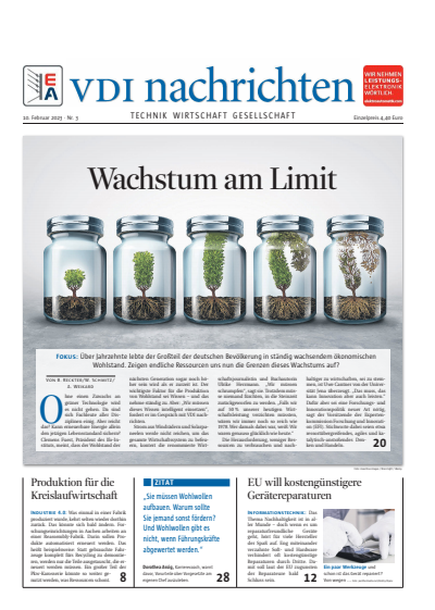 Cover der Ausgabe: VDI nachrichten Jahrgang 77 (2023), Heft 03