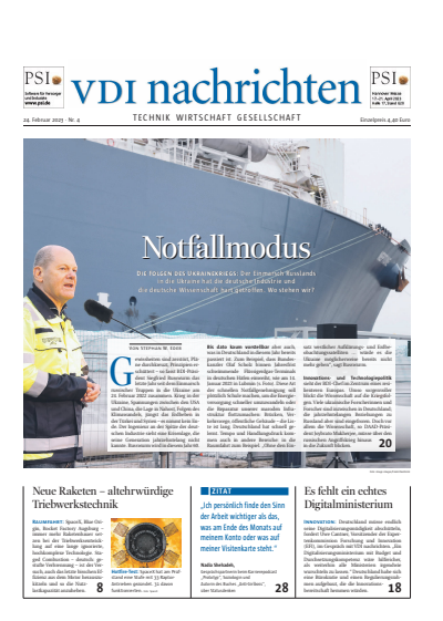 Cover der Ausgabe: VDI nachrichten Jahrgang 77 (2023), Heft 04