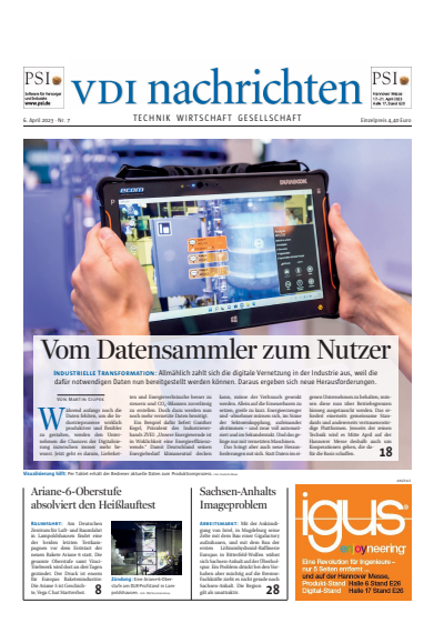Cover der Ausgabe: VDI nachrichten Jahrgang 77 (2023), Heft 07
