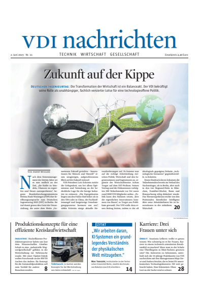 Cover der Ausgabe: VDI nachrichten Jahrgang 77 (2023), Heft 11
