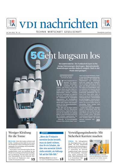 Cover der Ausgabe: VDI nachrichten Jahrgang 77 (2023), Heft 13