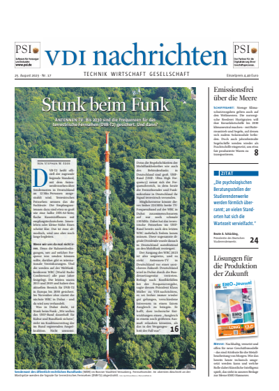 Cover der Ausgabe: VDI nachrichten Jahrgang 77 (2023), Heft 17