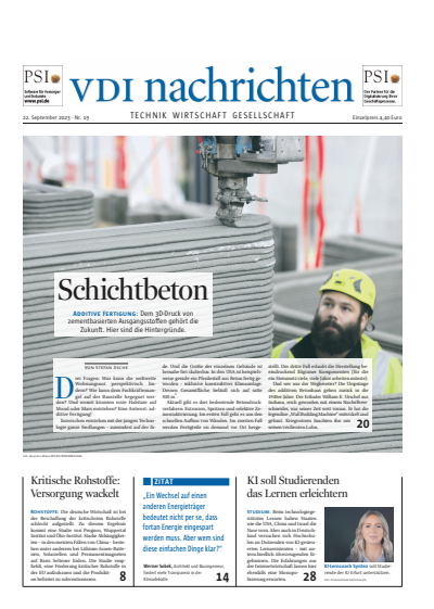 Cover der Ausgabe: VDI nachrichten Jahrgang 77 (2023), Heft 19