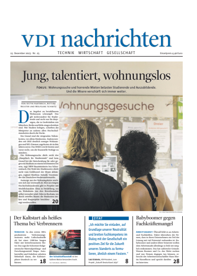 Cover der Ausgabe: VDI nachrichten Jahrgang 77 (2023), Heft 25