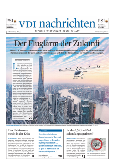 Cover der Ausgabe: VDI nachrichten Jahrgang 78 (2024), Heft 03