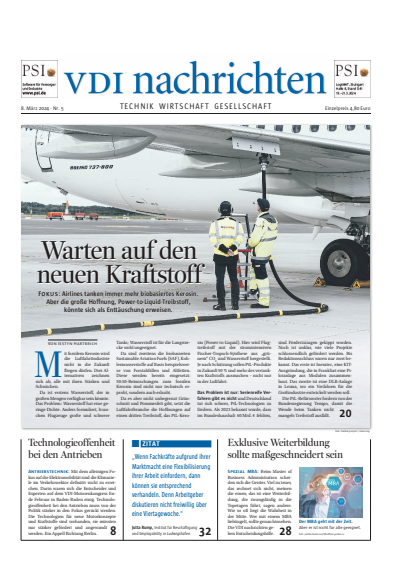 Cover der Ausgabe: VDI nachrichten Jahrgang 78 (2024), Heft 05