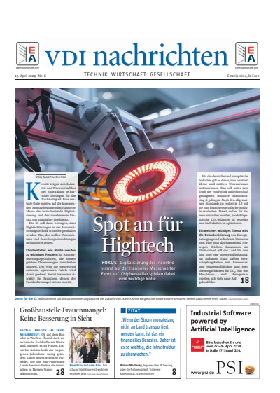 Cover der Ausgabe: VDI nachrichten Jahrgang 78 (2024), Heft 08