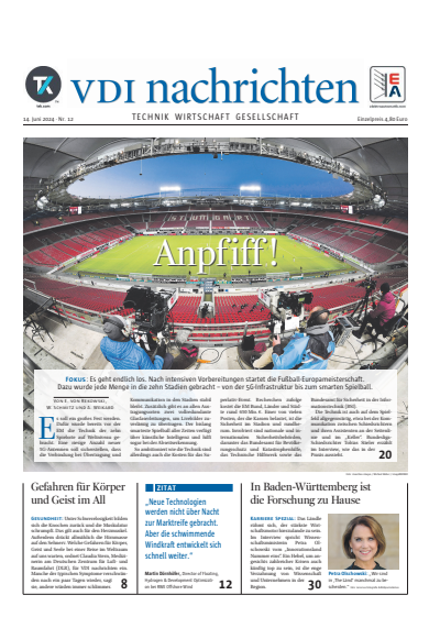 Cover der Ausgabe: VDI nachrichten Jahrgang 78 (2024), Heft 12