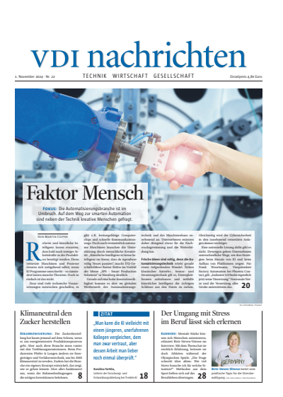 Cover der Ausgabe: VDI nachrichten Jahrgang 78 (2024), Heft 22