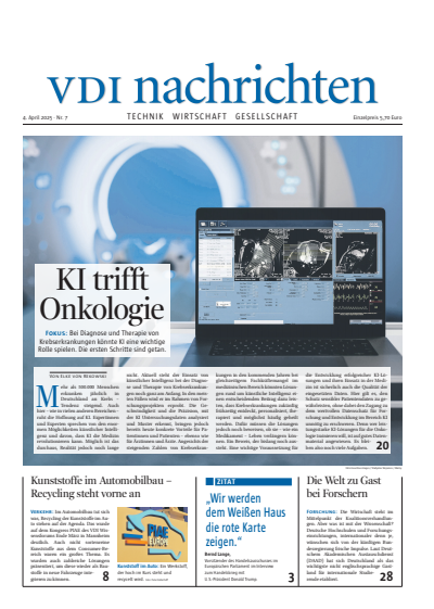 Cover der Ausgabe: VDI nachrichten Jahrgang 79 (2025), Heft 07