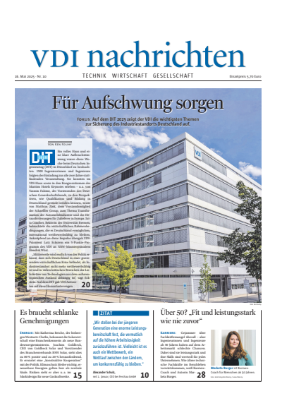 Cover der Ausgabe: VDI nachrichten Jahrgang 79 (2025), Heft 10