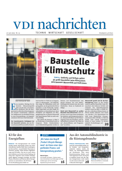 Cover of Volume: VDI nachrichten Volume 79 (2025), Edition 13