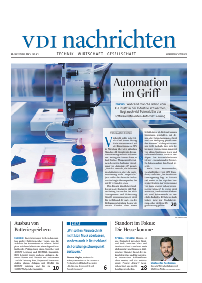 Cover of Volume: VDI nachrichten Volume 79 (2025), Edition 23