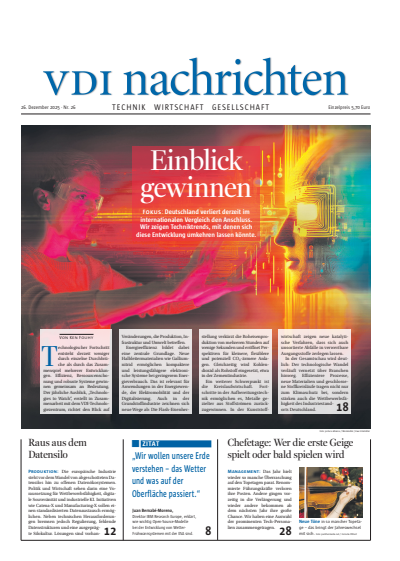 Cover der Ausgabe: VDI nachrichten Jahrgang 79 (2025), Heft 26