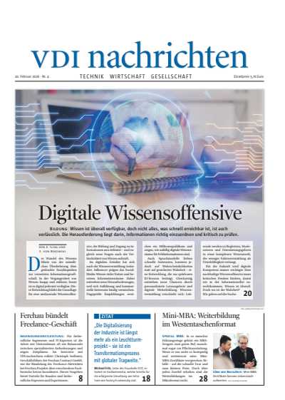Cover der Ausgabe: VDI nachrichten Jahrgang 80 (2026), Heft 04