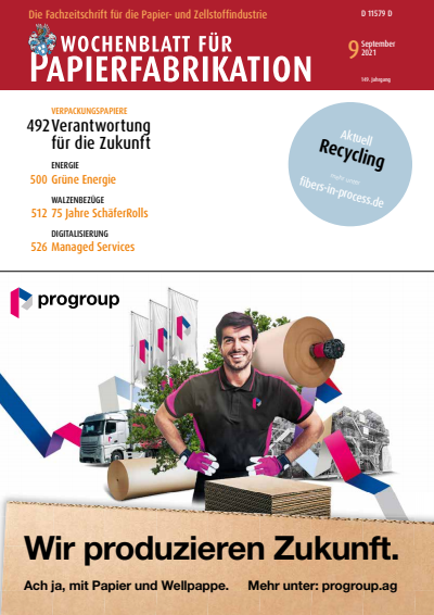 Cover der Ausgabe: Wochenblatt für Papierfabrikation Jahrgang 149 (2021), Heft 9