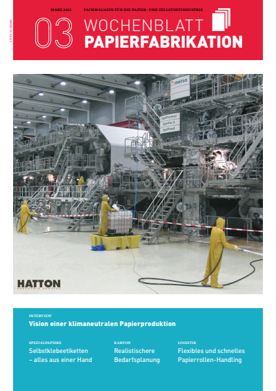 Cover der Ausgabe: Wochenblatt für Papierfabrikation Jahrgang 150 (2022), Heft 3