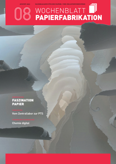 Cover der Ausgabe: Wochenblatt für Papierfabrikation Jahrgang 150 (2022), Heft 8