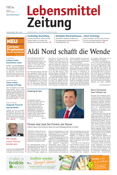 Cover der Ausgabe: Lebensmittel Zeitung Jahrgang 73 (2021), Heft 10