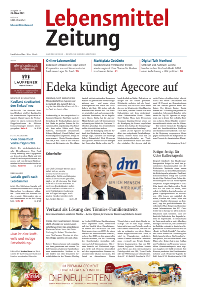 Cover der Ausgabe: Lebensmittel Zeitung Jahrgang 73 (2021), Heft 12
