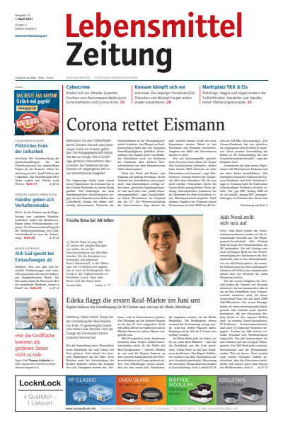 Cover der Ausgabe: Lebensmittel Zeitung Jahrgang 73 (2021), Heft 13