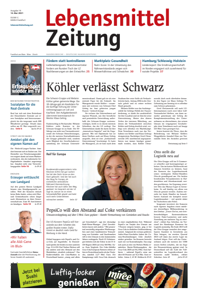 Cover der Ausgabe: Lebensmittel Zeitung Jahrgang 73 (2021), Heft 19