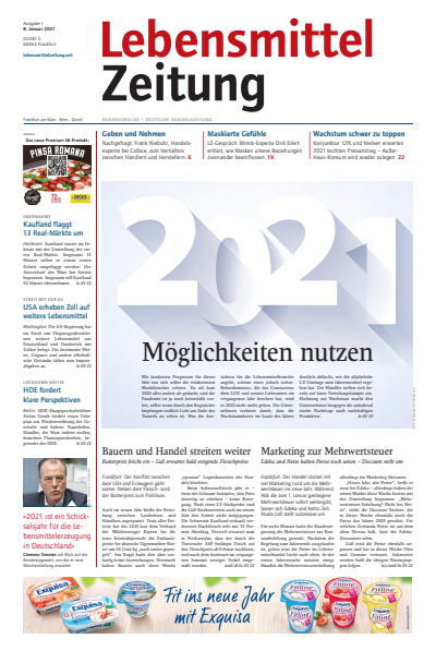 Cover der Ausgabe: Lebensmittel Zeitung Jahrgang 73 (2021), Heft 1