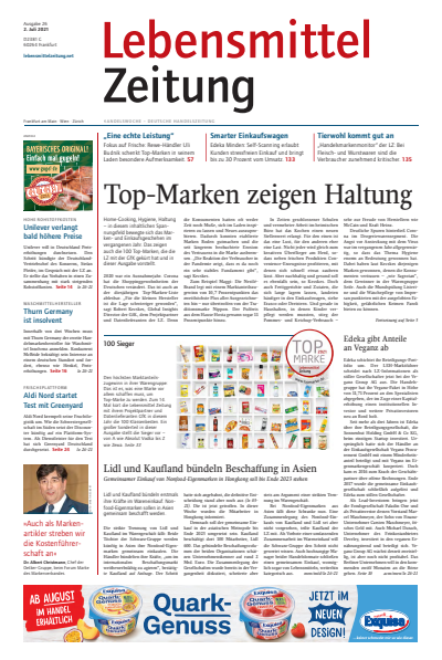 Cover der Ausgabe: Lebensmittel Zeitung Jahrgang 73 (2021), Heft 26