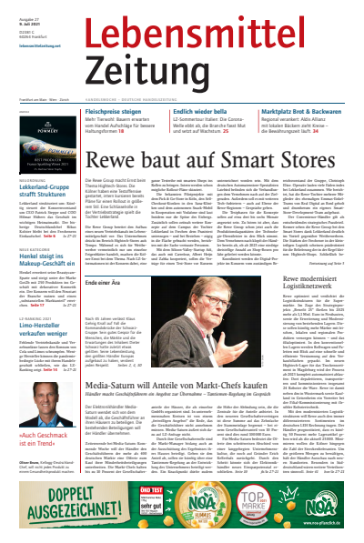 Cover der Ausgabe: Lebensmittel Zeitung Jahrgang 73 (2021), Heft 27