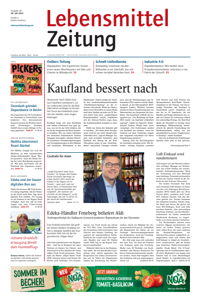 Cover der Ausgabe: Lebensmittel Zeitung Jahrgang 73 (2021), Heft 30