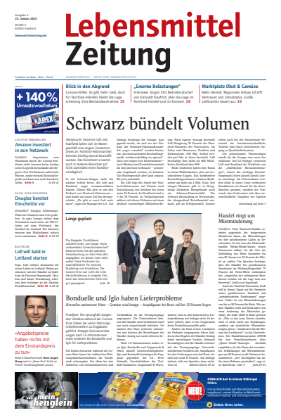 Cover der Ausgabe: Lebensmittel Zeitung Jahrgang 73 (2021), Heft 3