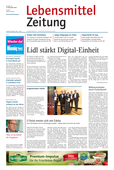 Cover der Ausgabe: Lebensmittel Zeitung Jahrgang 73 (2021), Heft 45