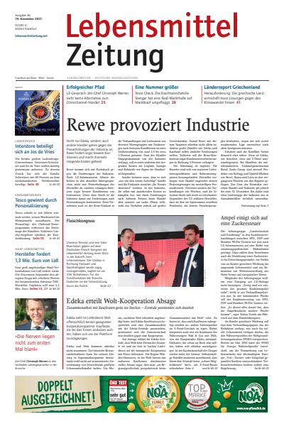 Cover der Ausgabe: Lebensmittel Zeitung Jahrgang 73 (2021), Heft 46