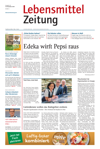 Cover der Ausgabe: Lebensmittel Zeitung Jahrgang 73 (2021), Heft 49