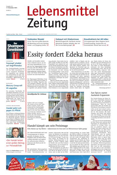 Cover der Ausgabe: Lebensmittel Zeitung Jahrgang 73 (2021), Heft 50