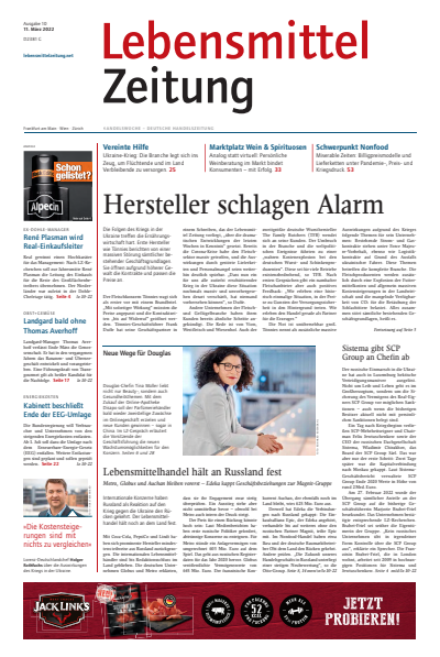 Cover der Ausgabe: Lebensmittel Zeitung Jahrgang 74 (2022), Heft 10