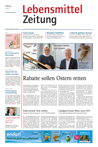 Cover der Ausgabe: Lebensmittel Zeitung Jahrgang 74 (2022), Heft 14