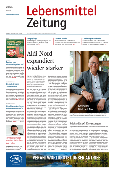 Cover der Ausgabe: Lebensmittel Zeitung Jahrgang 74 (2022), Heft 18