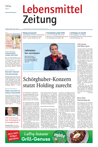 Cover of Volume: Lebensmittel Zeitung Volume 74 (2022), Edition 22