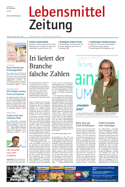 Cover of Volume: Lebensmittel Zeitung Volume 74 (2022), Edition 25