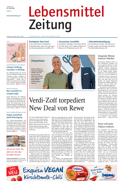 Cover of Volume: Lebensmittel Zeitung Volume 74 (2022), Edition 29