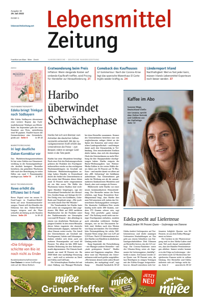 Cover of Volume: Lebensmittel Zeitung Volume 74 (2022), Edition 30