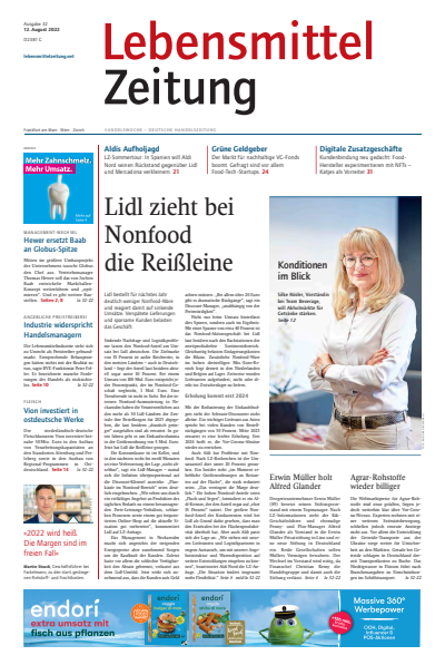 Cover of Volume: Lebensmittel Zeitung Volume 74 (2022), Edition 32
