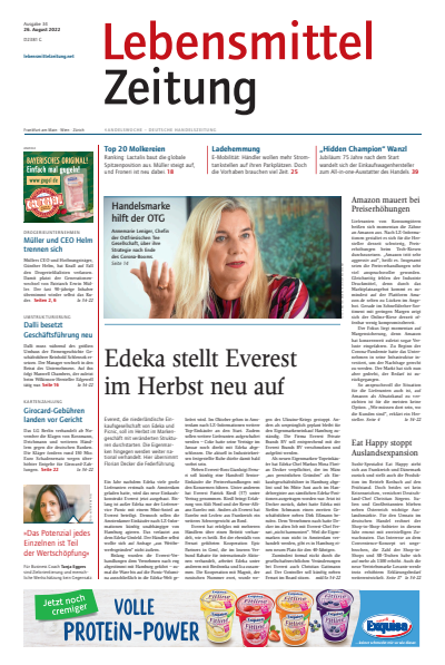 Cover of Volume: Lebensmittel Zeitung Volume 74 (2022), Edition 34