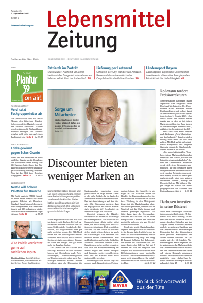 Cover of Volume: Lebensmittel Zeitung Volume 74 (2022), Edition 35