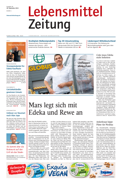 Cover of Volume: Lebensmittel Zeitung Volume 74 (2022), Edition 39